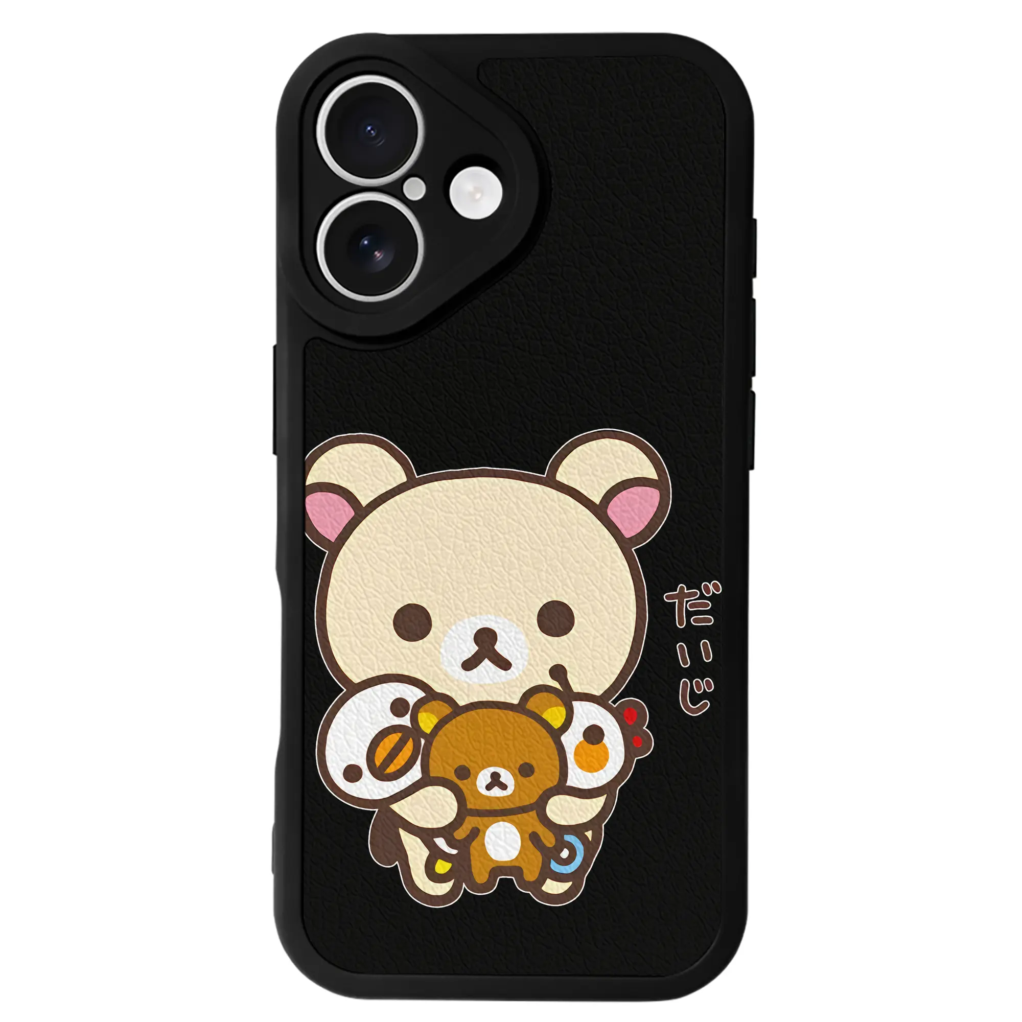 リラックマ (Rilakkuma) グッズ コリラックマ (Korirakkuma) - IPhone 16シリーズ対応 ・ シリコンスマホケース ・ レザー調 ・ 高精度フィット ・ 耐衝撃 ・ ワイヤレス充電対応 ・ 精密カット